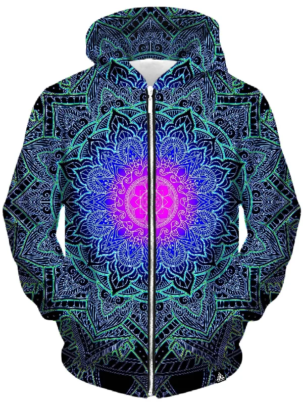 Sporty Minimalism Mandala Love Unisex Zip-Up Hoodie