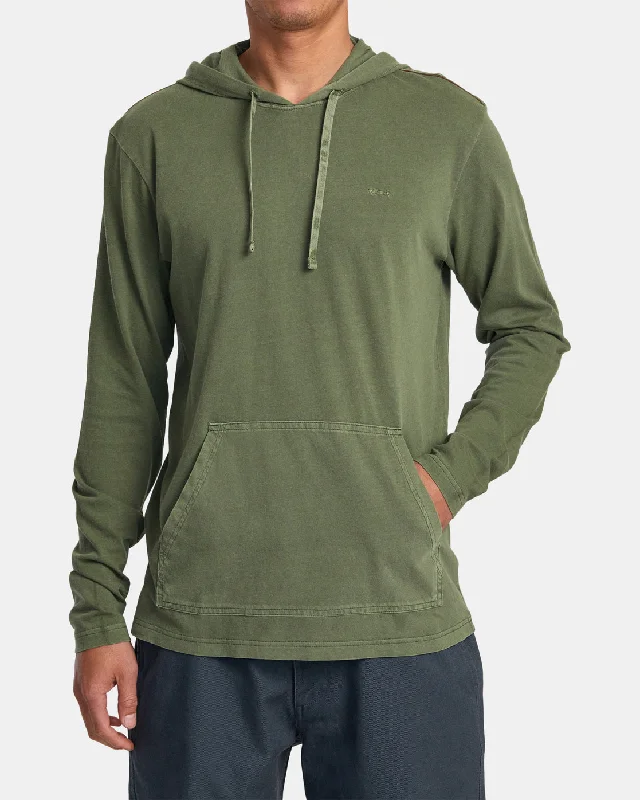 Earthy Minimalism PTC Pigment Hooded Long Sleeve Tee - Surplus