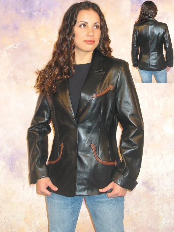 Modern Statement Scully Womens Black Lamb Leather Belmont Jacket