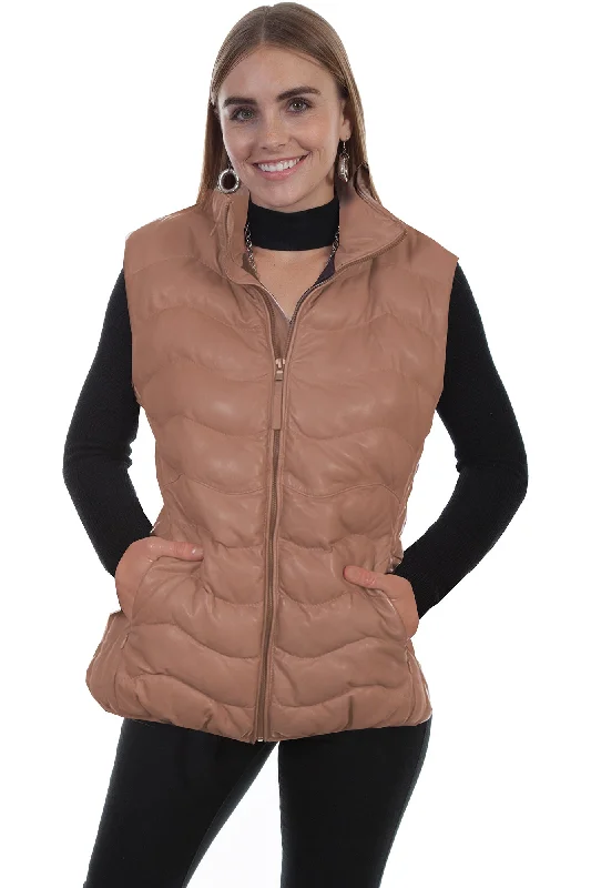 Urban Chic Outfit Scully Womens Beige Leather Ribbed Vest