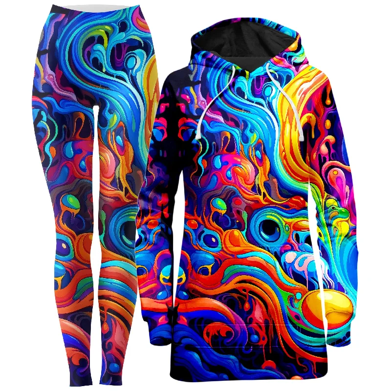 Bold Street Edge Kandi Swirl Hoodie Dress and Leggings Combo