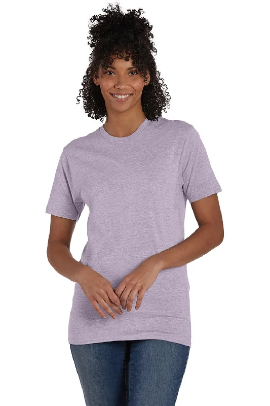 Monochrome Essentials Hanes Mens Nano-T Short Sleeve Crewneck T-Shirt - Marbled Pale Violet