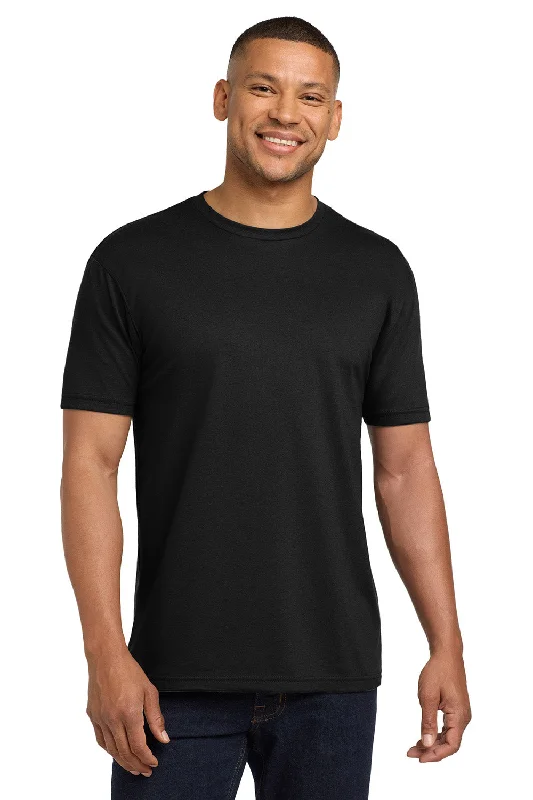 Retro Streetwear Next Level Mens Sueded Jersey Short Sleeve Crewneck T-Shirt - Black