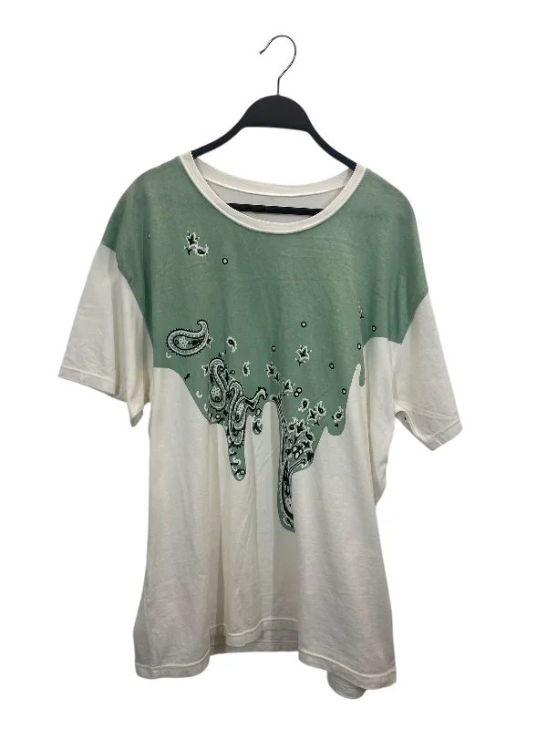 Stylish Tailoring KAPITAL/T-Shirt/4/Cotton/WHT/GREEN PAISLEY GRAPHIC