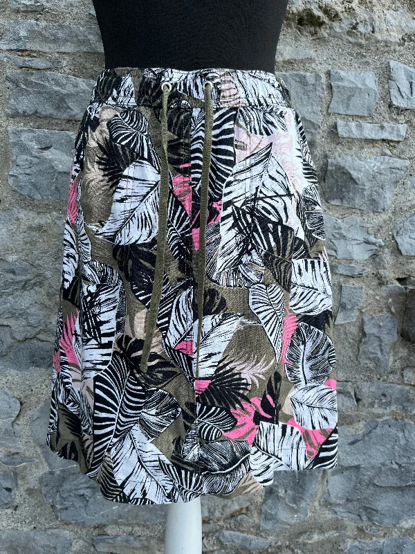 Soft Fitwear Palm leaves linen skirt uk 8-10