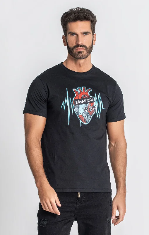 Classic Retro Black Heartbeat Tee