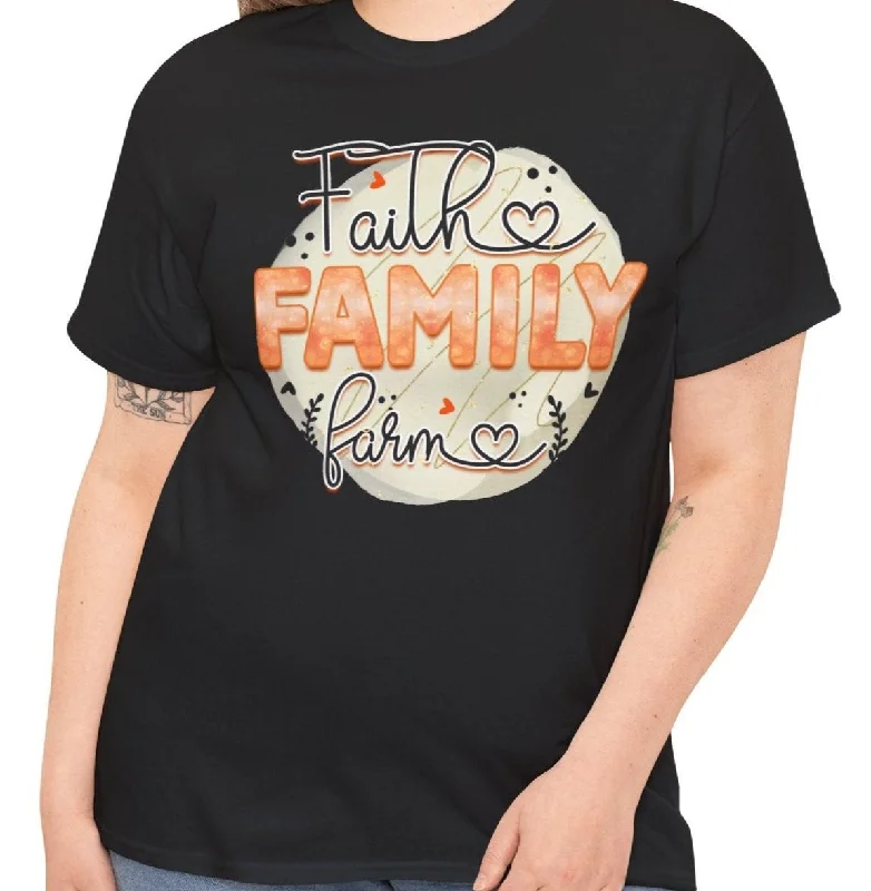 Sleek Neutrals Faith, Family, Farm Tee