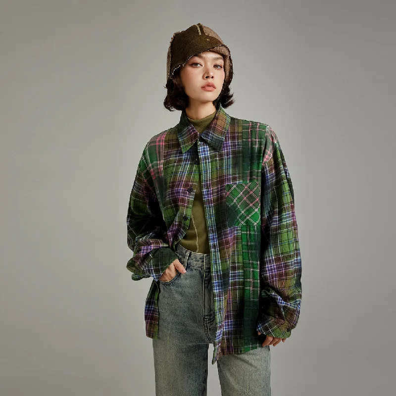 Preppy Sporty Printed Check Shirt