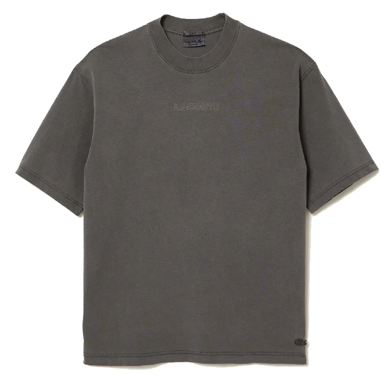 Stylish Patterns Lacoste S/S Loose Fit Cotton Jersey T-Shirt Grey