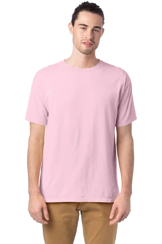 Urban Layered ComfortWash By Hanes Mens Short Sleeve Crewneck T-Shirt - Cotton Candy Pink