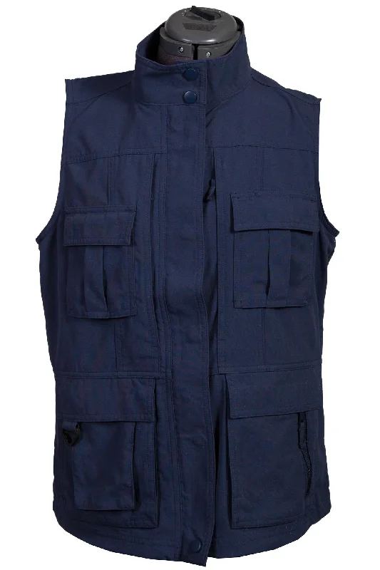 Retro Sportwear Scully Womens Indigo Nylon Multi-Pocket Vest