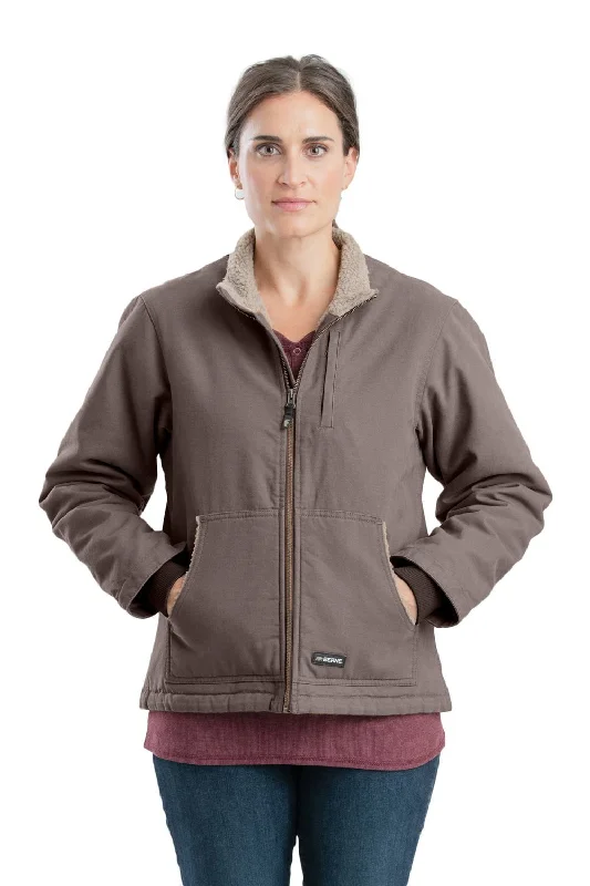 Modern Outerwear Berne Tuscan 100% Cotton Womens Sherpa Softstone Duck Jacket