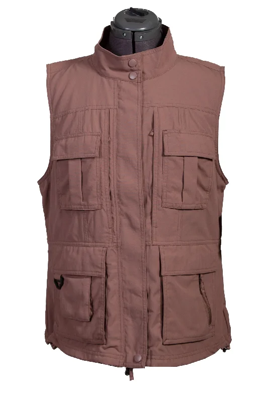 Earthy Casual Scully Womens Toffee Nylon Multi-Pocket Vest