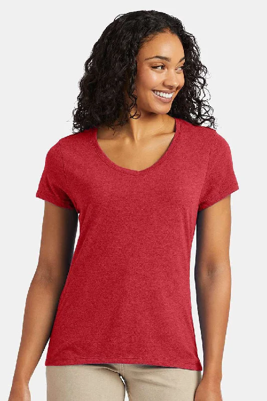 Rugged Basics Hanes Womens X-Temp FreshIQ Moisture Wicking Short Sleeve V-Neck T-Shirt - Red