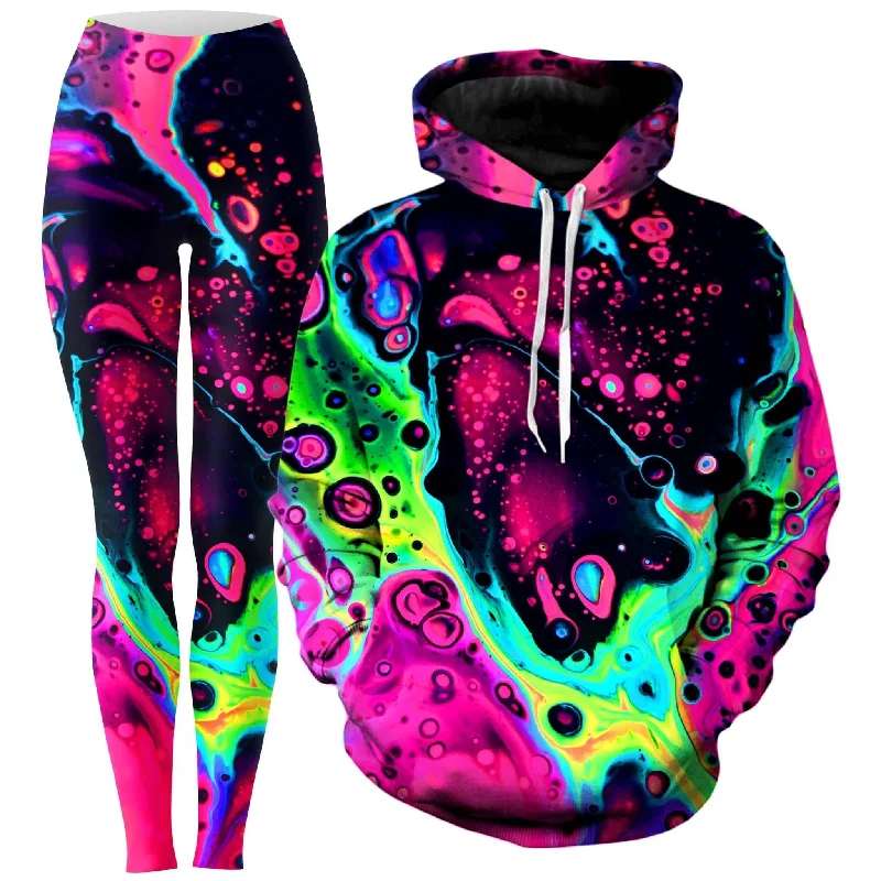 Contemporary Patterns Look Heart Hoodie and Leggings Combo