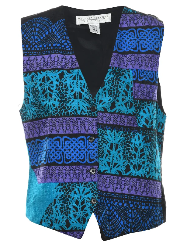 Smart Urban Abstract Pattern Waistcoat - L