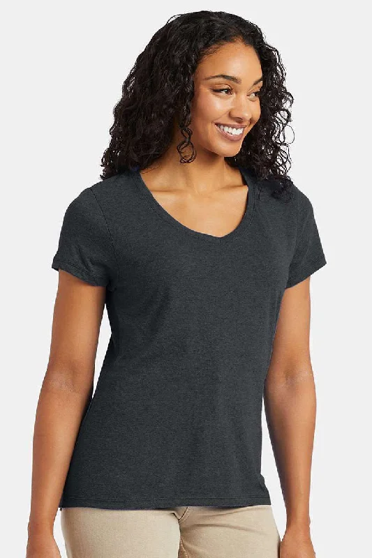 Elevated Outerwear Hanes Womens X-Temp FreshIQ Moisture Wicking Short Sleeve V-Neck T-Shirt - Slate Grey