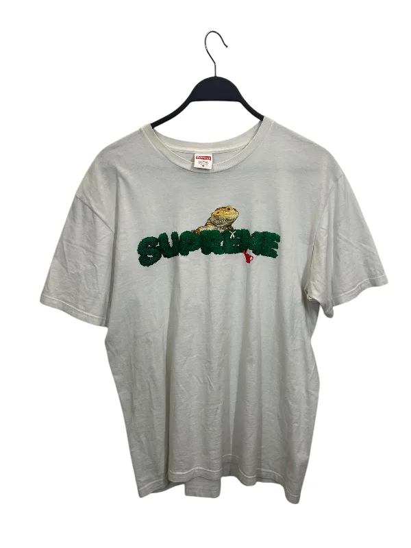 Chic Simplicity Supreme/T-Shirt/M/Cotton/WHT/IGUANA/ GREEN LOGO