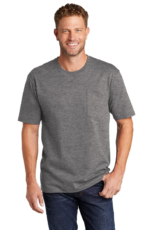 Streetwear Classics CornerStone Mens Short Sleeve Crewneck T-Shirt w/ Pocket - Heather Charcoal Grey