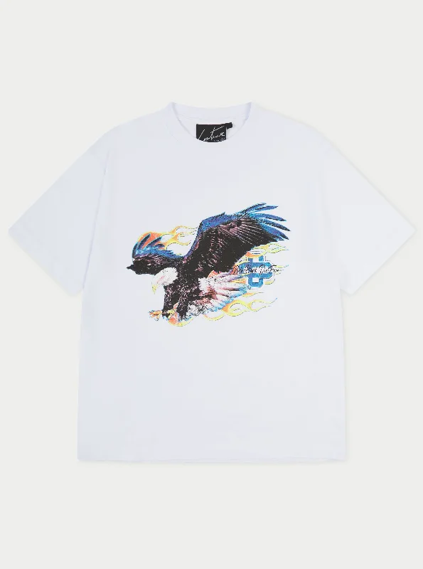 Relaxed Sportwear GRAPHIC FLAME VINTAGE T-SHIRT - WHITE