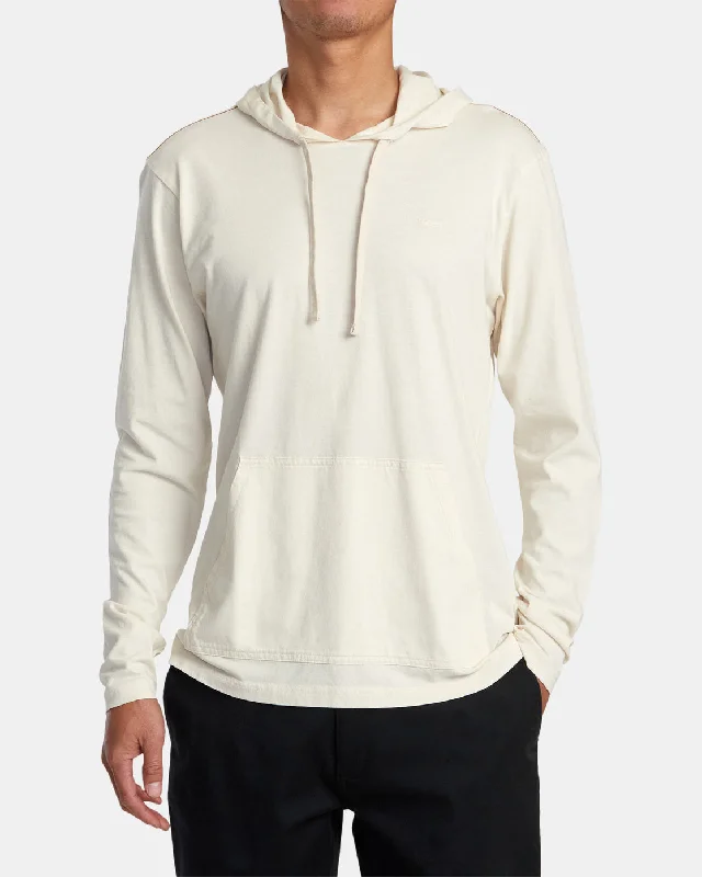 Monochrome Essentials PTC Pigment Hooded Long Sleeve Tee - Latte