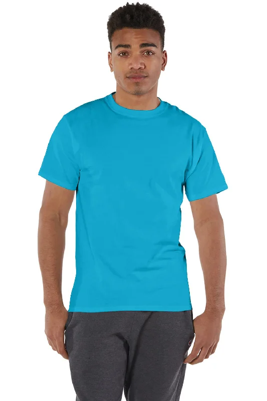 Timeless Street Champion Mens Short Sleeve Crewneck T-Shirt - Tempo Teal Blue - Closeout