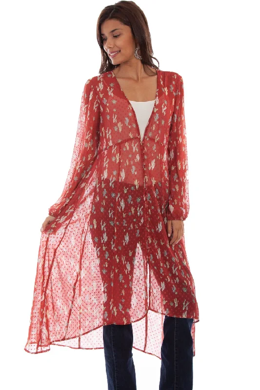 High-End Street Scully Womens Spice Polyester Swiss Dot Duster