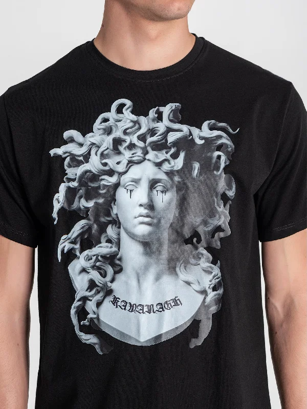 Bold Monochrome Black Medusa Tee