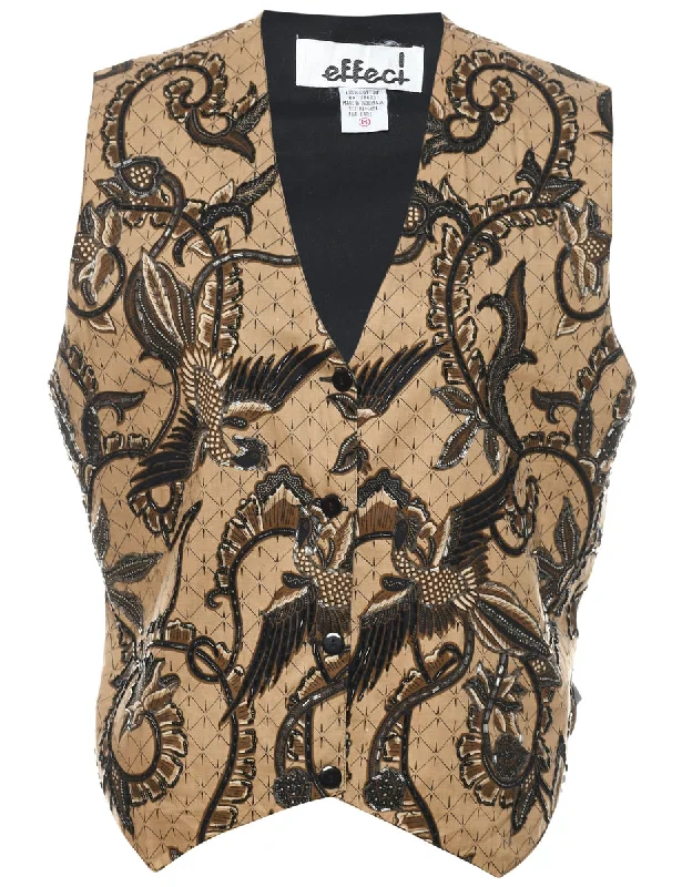 Fashionable Neutrals Beaded Waistcoat - M