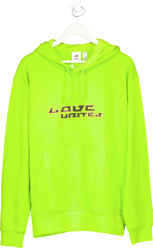 Stylish Patterns Adidas Green Love Unites Hoodie UK M