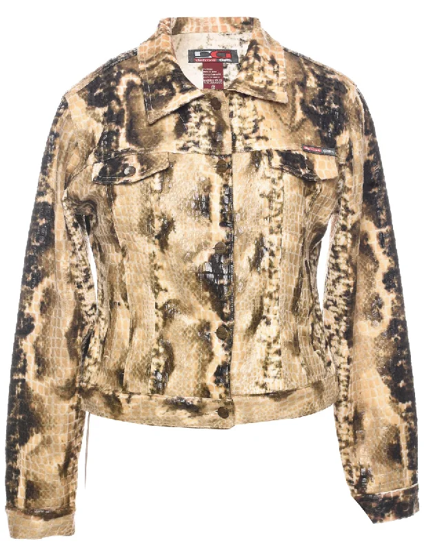 Soft Minimalism Y2K Animal Print Evening Jacket - L