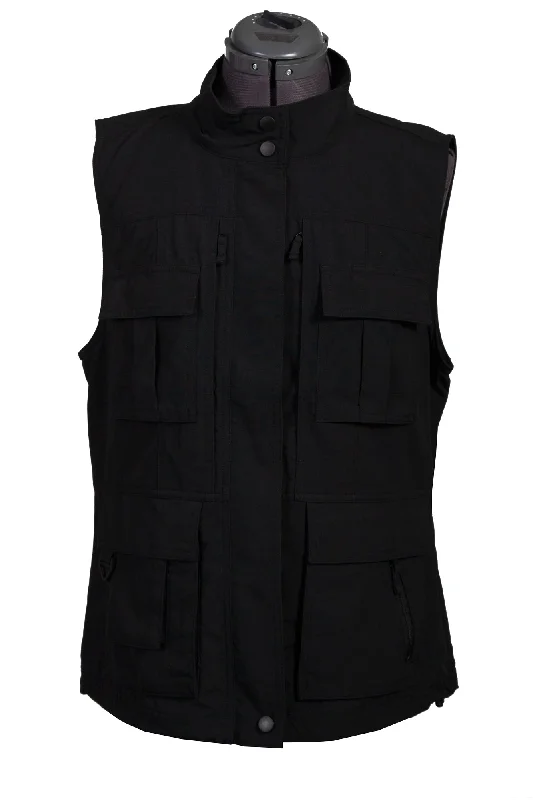 High-End Casual Scully Womens Black Nylon Petite Pocket Vest