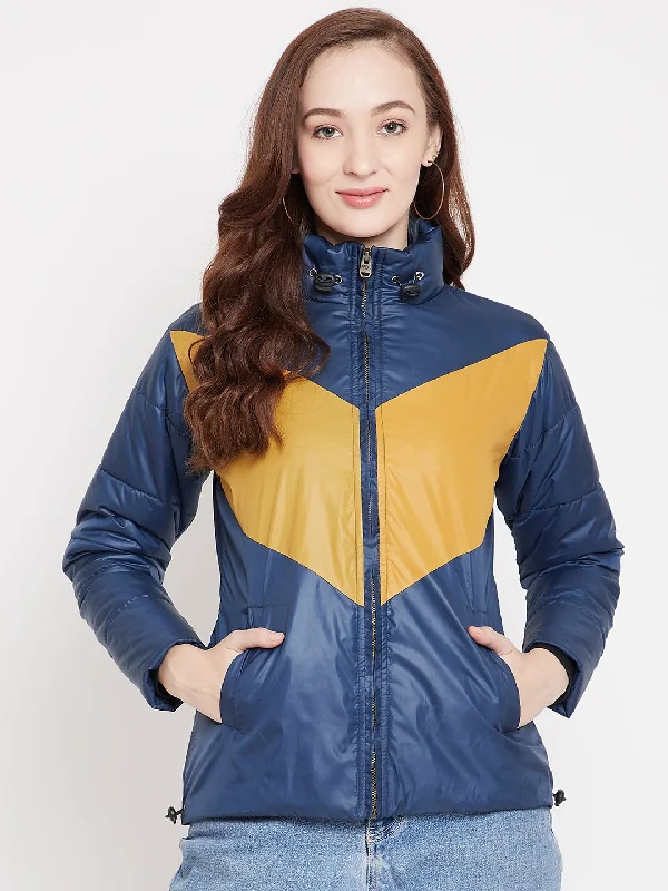 Sleek Neutrals JUMP USA Women Blue Padded Jacket