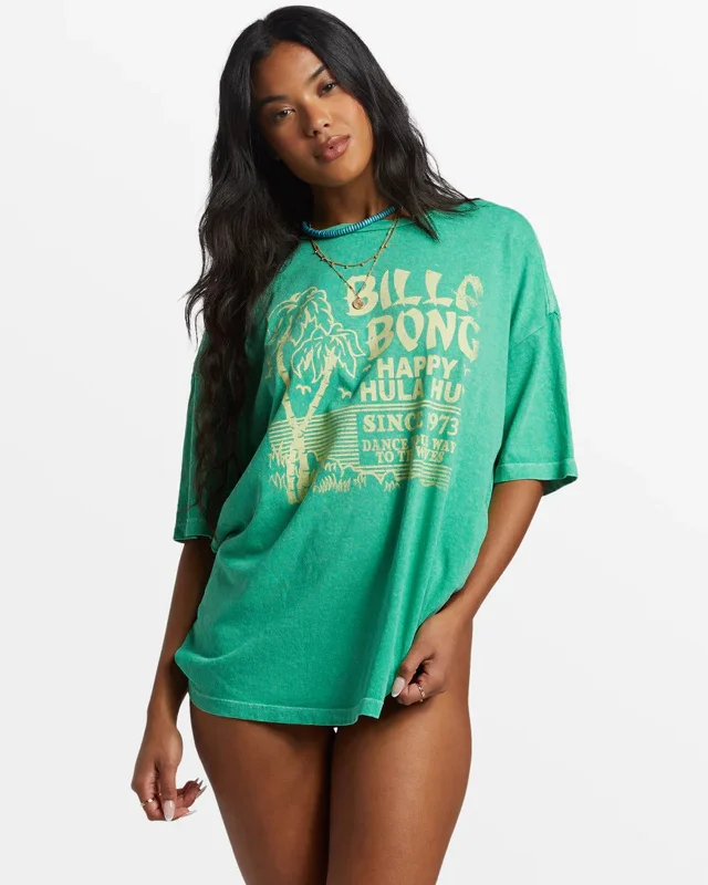 Sporty Fit Look Hula Hut Oversized S/S T-Shirt