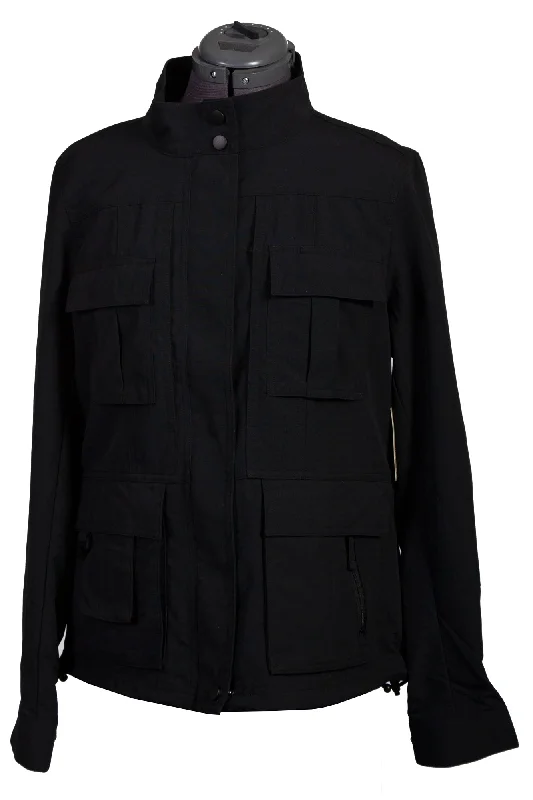 Rugged Elegance Scully Womens Black Nylon Multi-Pocket Jacket