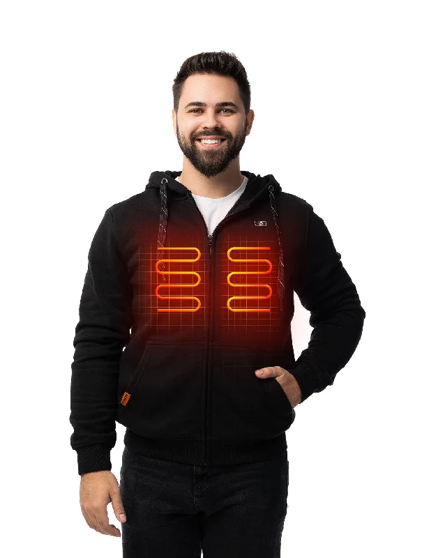 Minimalist Aesthetic Men's Heated Hoodie - Black