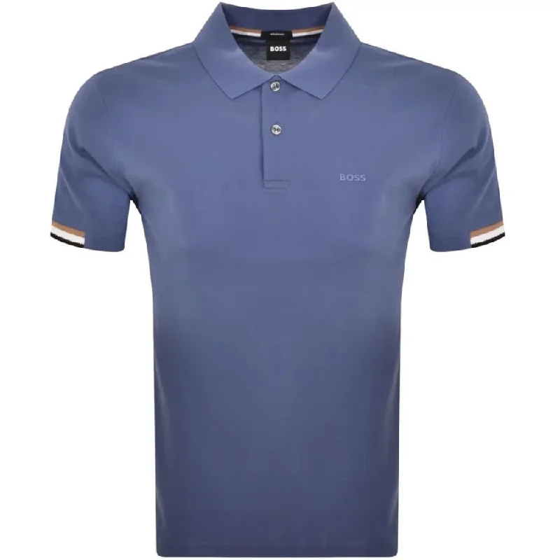 High-Fashion Basics Hugo Boss Men's Parlay 147 Pique Cotton Short Sleeve Polo Shirt, Blue