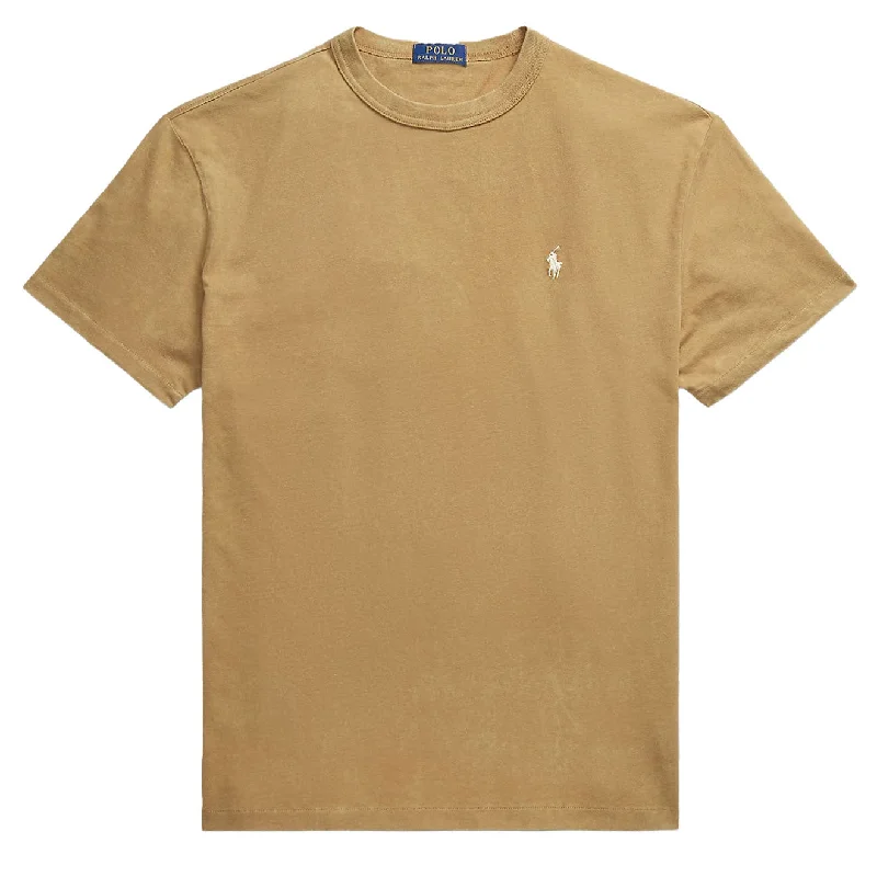 Elegant Prints Polo Ralph Lauren Classic Fit Jersey Crewneck T-Shirt Light Rustic Tan