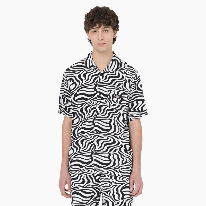 Sporty Chic Look Dickies Zebra Print Button-Up Shirt