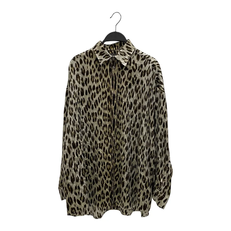 Modern Tailored BALENCIAGA/LS Blouse/2/Animal Pattern/Silk/BRW/cheetah print