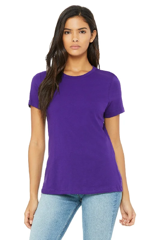 Relaxed Monochrome Look Bella + Canvas Womens Relaxed Jersey Short Sleeve Crewneck T-Shirt - Team Purple