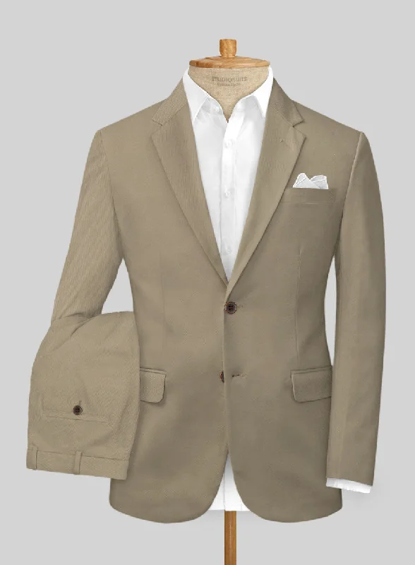 Minimalist Patterns Stretch Summer Khaki Chino Suit