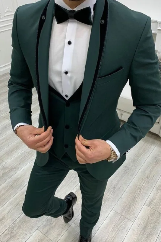 Bold Street Edge Men's three piece green tuxedo