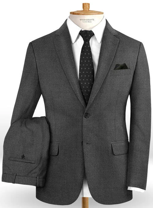 Timeless Sporty Caccioppoli Dapper Dandy Muiz Birdseye Gray Wool Suit