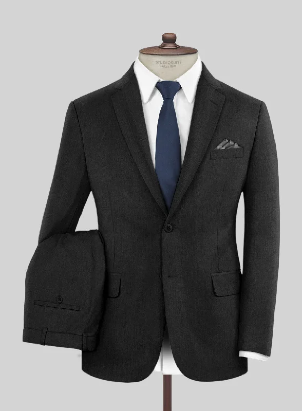 Relaxed Sportwear Stretch Charcoal Wool Suit