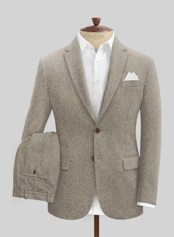 Bold Monochrome Light Weight Light Brown Tweed Suit