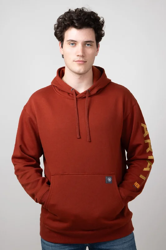 Bold Accessories Ariat Rebar Graphic Hoodie for Men in Burnt Henna | 10052865-BURNTHENNA