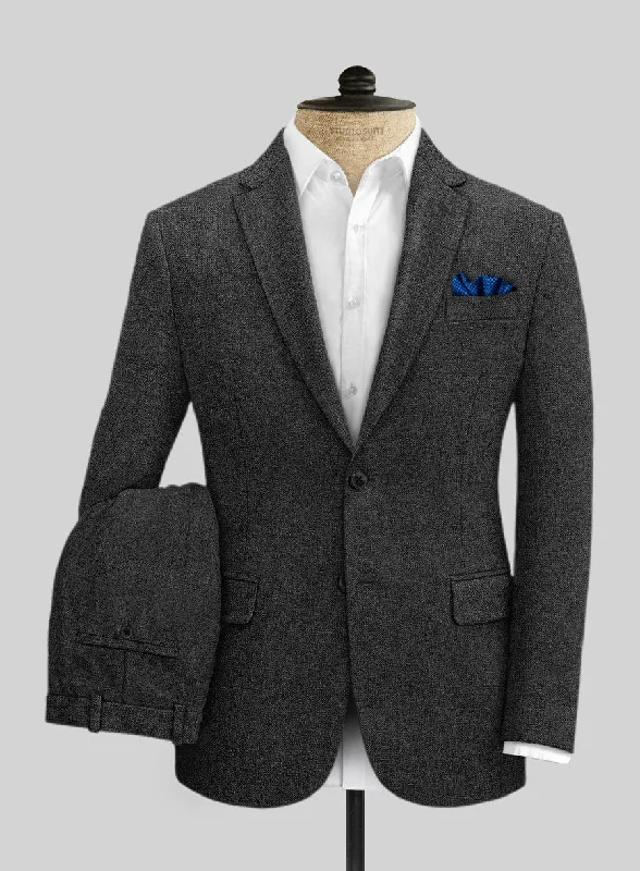 Classic Weekend Vintage Rope Weave Charcoal Tweed Suit