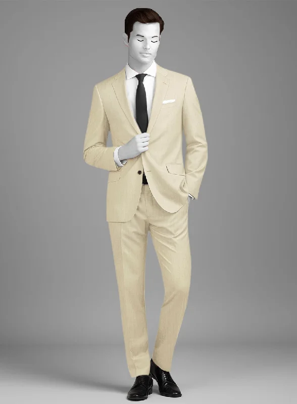 Stylish Patterns Napolean Light Beige Wool Suit