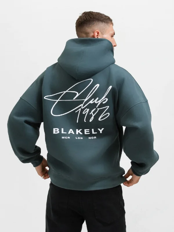 Versatile Fashion Club Relaxed Hoodie - Teal Green